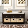 OUTSUPPLY Storage Bench with 3 Drawers & 3 Rattan Baskets, Entryway Shoe Bench with Removable Cushion for Living Room - 3 of 4