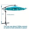 CAVINAS 10 FT Patio Umbrella with LED Light and Crank,8 Ribs Market Patio Umbrella with Cross Base for Backyard,Poolside,Deck - 3 of 4