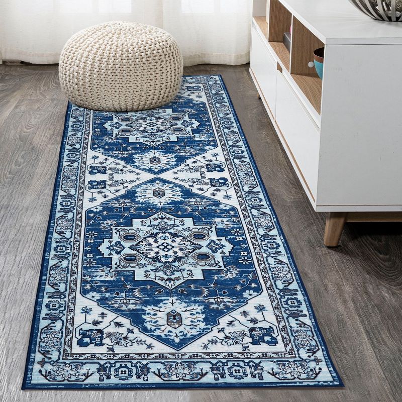 Machine Washable Rug Vintage Floral Washable Area Rugs with Non Slip Rugs for Living Room Bedroom, 3 of 9