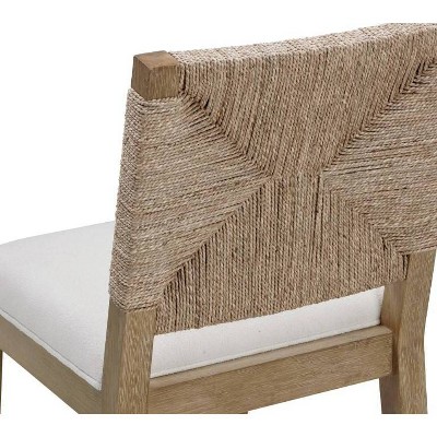 Beacon Bohemian Seagrass and Boucle Counter Height Bar Stools, Set of 2