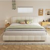 King Size Upholstered Platform Bed with Curve-Shaped Design Headboard for Bedroom - 2 of 4