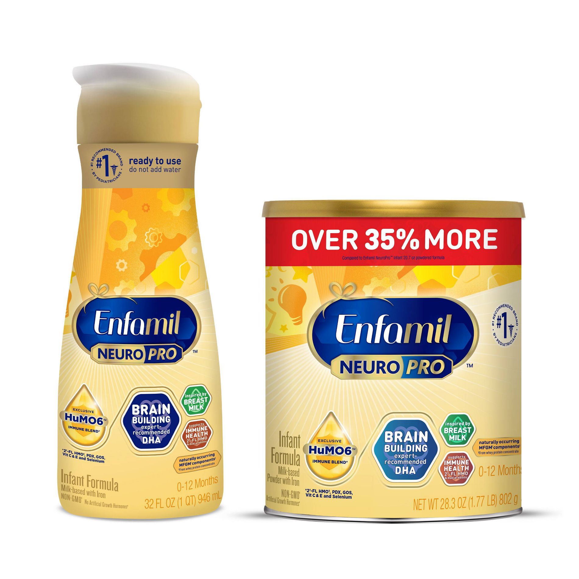 Enfamil NeuroPro 28.3oz Powder Infant Formula + 32 fl oz Ready to Feed Infant Formula