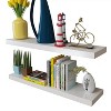 BRINJOY 2 white floating wall mounted display shelves for book/DVD storage - 4 of 4
