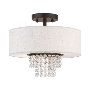 Livex Lighting Carlisle 2 - Light Semi-Flush Mount in  English Bronze - 1 of 4