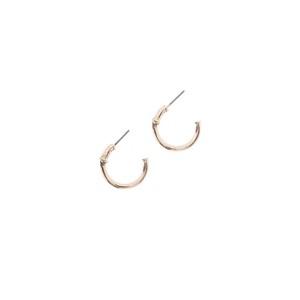Slickblue Gold Curved Nail Hoop Earrings, Small 0.7" Design, Stylish and Unique Statement Jewelry - 1 of 2
