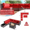 ALAULM Outdoor Patio Furniture Set Outdoor Sectional Rattan Sofa Set Brown Manual Wicker Patio Conversation Set with Cushions - 2 of 4