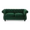 61.75'' Velvet Chesterfield Loveseat Sofa with Deep Button Tufted Diamond Stitch, Rolled Arms and Nailhead Accents - 2 of 4