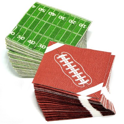 Football Disposable Paper Napkins, Bulk 80 Pack, for Football Birthday Party Supplies and Decorations by 4E's Novelty