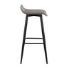 Faux Leather Fixed Bar Stool with Metal Base and Built-In Footrest for Kitchen or Home Bar - 3 of 4
