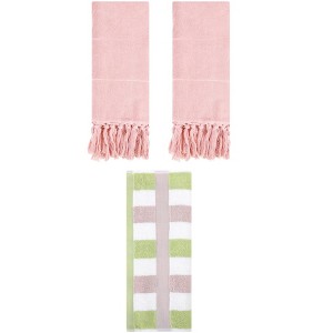 REGALWOVEN 3 Packs Cotton Absorbent Soft Decorative Bathroom Hand Towel Set - 1 of 4