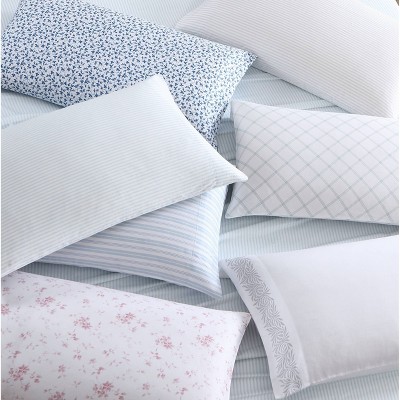 Queen Blue Cotton Sateen Floral Sheet Set