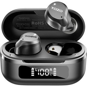 Tozo Aerosound Hybrid Active Noise Cancelling Wireless Earbuds LED Display IPX8 Waterproof Stereo Bass 6 Mics 32 EQs Via App - 1 of 4