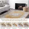 10'x13'Vintage Neutral Washable Area Rug - Stain-Resistant Non-Slip Large Carpet for Living Room, Dining Room & Home Decor - 3 of 4