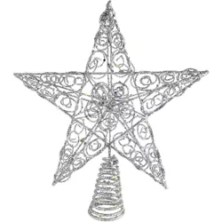 Ornativity Silver Star Tree Topper - Silver
