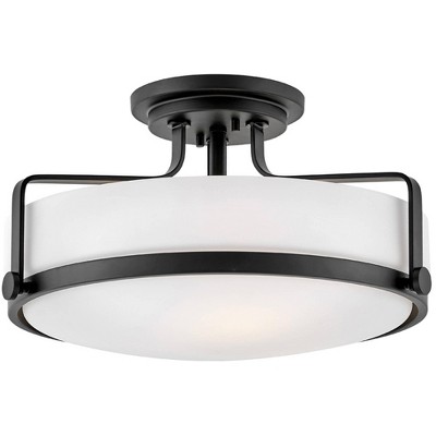 Hinkley Harper 18" Wide Black Finish Opal Glass Ceiling Light