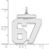 Black Bow Jewelry Sterling Silver, Athletic Collection, Large Polished Number 67 Pendant - 2 of 3