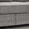 2-Piece Velvet Sofa Set with Storage & Square Arms - 4 of 4