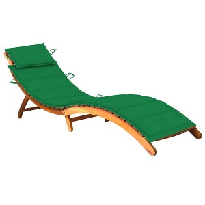 vidaXL Patio Sun Lounger with Cushion Solid Acacia Wood - 1 of 4