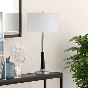 Hudson and Canal 29.75" Tall Two-Tone Table Lamp with Fabric Shade - 1 of 4