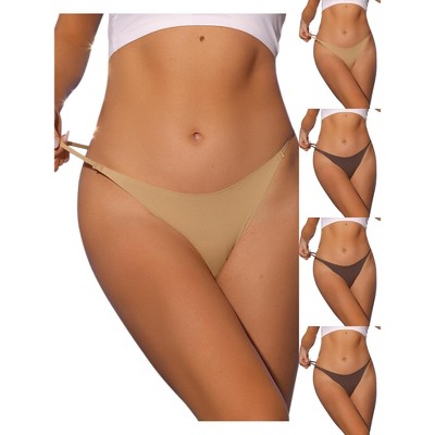 Allegra K Women's Breathable Comfortable Soft Elasticity Low Waist Thongs Multicolored