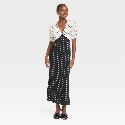 White midi clearance dress black spots