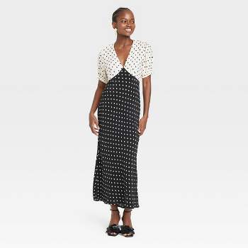  Women's Crepe Puff Short Sleeve Midi Dress - A New Day™