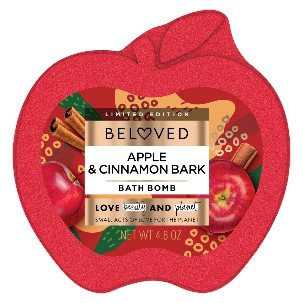 (case pack of 6)Beloved Apple & Cinnamon Bark Foaming Bath Bomb - 4.6oz