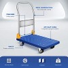 Vynxaria YSSOA Platform Truck with 440lb Weight Capacity and 360 Degree Swivel Wheels, Foldable Push Hand Cart for Loading and Storage, Blue - 4 of 4