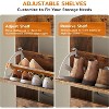 Zevemomo 40.51" Shoe Storage Cabinet with 2 Flip Drawers & Side Cabinet, Shoe Rack Organizer with Mirror and Adjustable Shelves, Dark Brown - 3 of 4