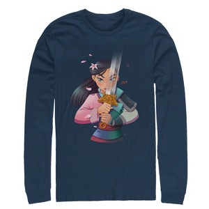 Men's Mulan Anime Reflection Long Sleeve Shirt - 1 of 3
