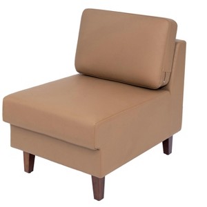Flash Furniture HERCULES Artemis Upholstered Middle Reception Chair with Wooden Walnut Legs with Adjustable Floor Glides - 1 of 4