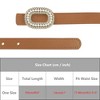 INSPIRE CHIC Women's Faux Leather Thin Belt Ladies Belt with Pearl Rhinestone Buckle for Jeans Pants - 4 of 4