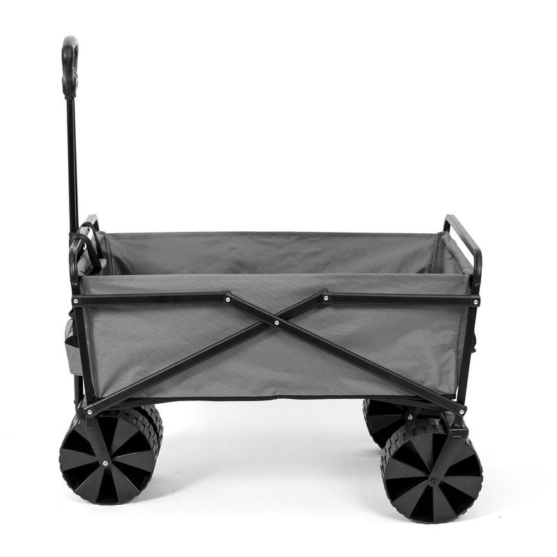 Seina Collapsible Steel Frame Folding Utility Beach Wagon Cart, Gray (2 Pack), 2 of 7