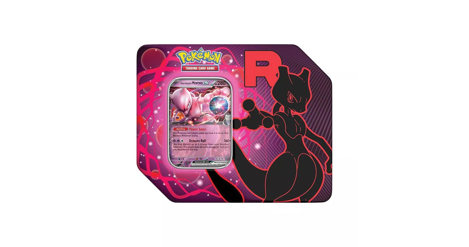 Pokemon TCG: Team Rocket Tin - Mewtwo (5 Packs, Promo Card)