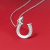Ross-Simons 0.10 ct. t.w. Diamond Horseshoe Pendant Necklace in Sterling Silver - 3 of 4