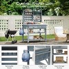 Coolbibila-64"H Outdoor Potting Bench Table With Lockable Wheels, Wood Outdoor Kitchen Island With Upper Hutch, Outdoor Storage For Grilling - 3 of 4