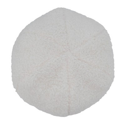 Ivory Faux Fur Round Throw Pillow