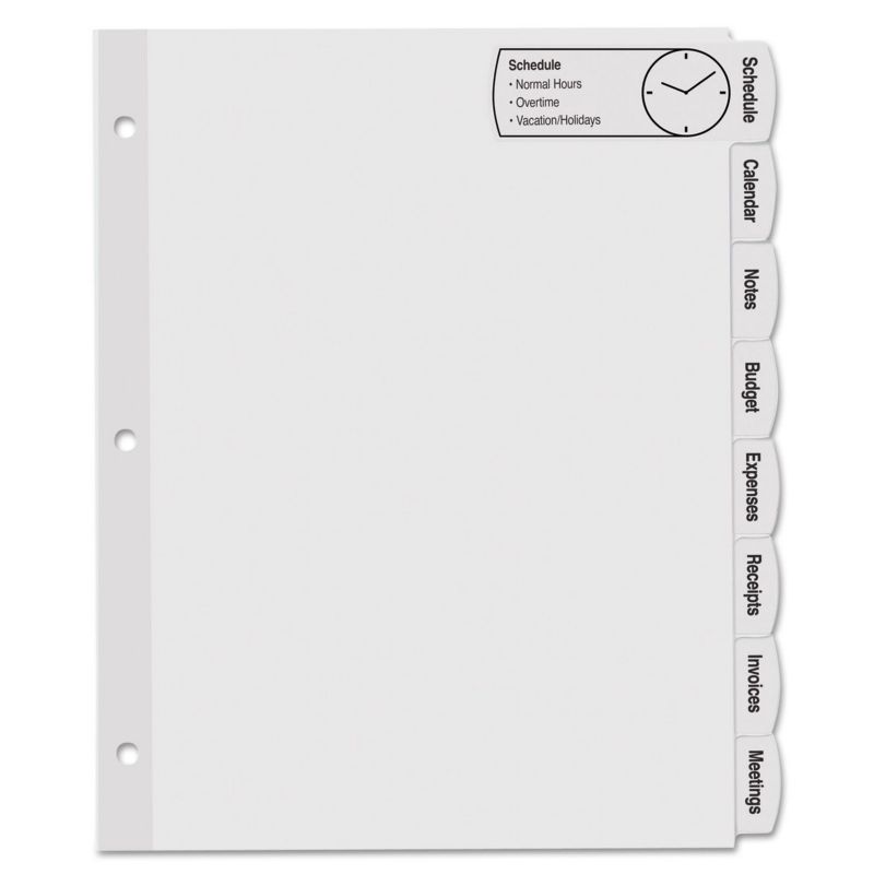 Avery Big Tab Large White Label Tab Dividers 8-Tab Letter 14441, 2 of 8