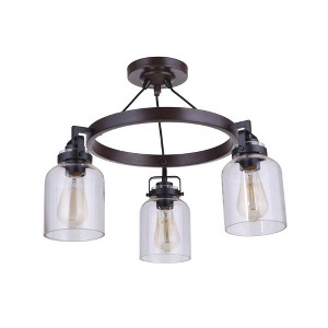 Craftmade Lighting Foxwood 3 - Light Semi-Flush Mount in  Flat Black/Dark Teak - 1 of 1
