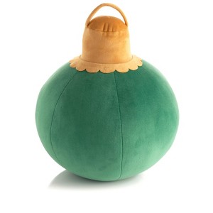 Shiraleah Merry Medium Bauble Christmas Ornament Pillow, Green - 1 of 3