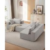 106" Modern L-Shaped Sectional Sofa Couch,Sofa with Chaise & Deep Seat, Comfy Upholstered Furniture for Living Room Bedroom, Beige, Right Facing - 2 of 4