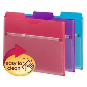 Smead Project Organizer with Zip Pouch, 1/3- Cut Tab, Letter Size, Assorted Colors, 3 per Pack (89617) - 1 of 4