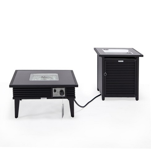 LeisureMod Walbrooke Patio Square Fire Pit and Tank Holder with Slats Design - image 1 of 4