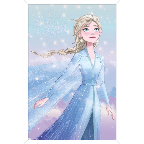 dynamisch hoofdkussen Malaise Trends International Disney Frozen - Elsa Glance Framed Wall Poster Prints  White Framed Version 22.375" X 34" : Target