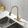 Munora Single Handle High Arc Pull Out Kitchen Faucet with Pull Down Sprayer, Stainless Steel - 3 of 4