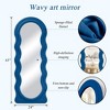 Beautyolove 24 in. W x 63 in. H Irregular Blue Wood Framed Full Length Floor Mirror Wavy Full Body Mirror - 4 of 4
