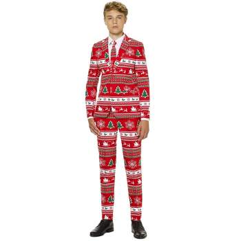 OppoSuits Teen Boys Christmas Suit - Winter Wonderland - Red