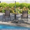 Tangkula 3 PCS Outdoor Bistro Dining Furniture Set w/1.57" Umbrella Hole Rippled - 4 of 4