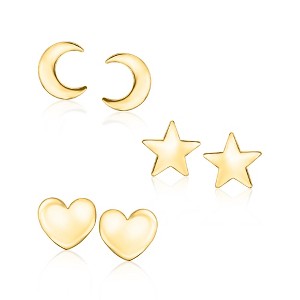 Pure Collection by Ross-Simons 18kt Gold Vermeil Jewelry Set: 3 Pairs Of Petite Symbol Earrings - 1 of 4