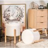 Nordlys White Bouclé Pouf Vintage Style Upholstery Living Room - 2 of 4